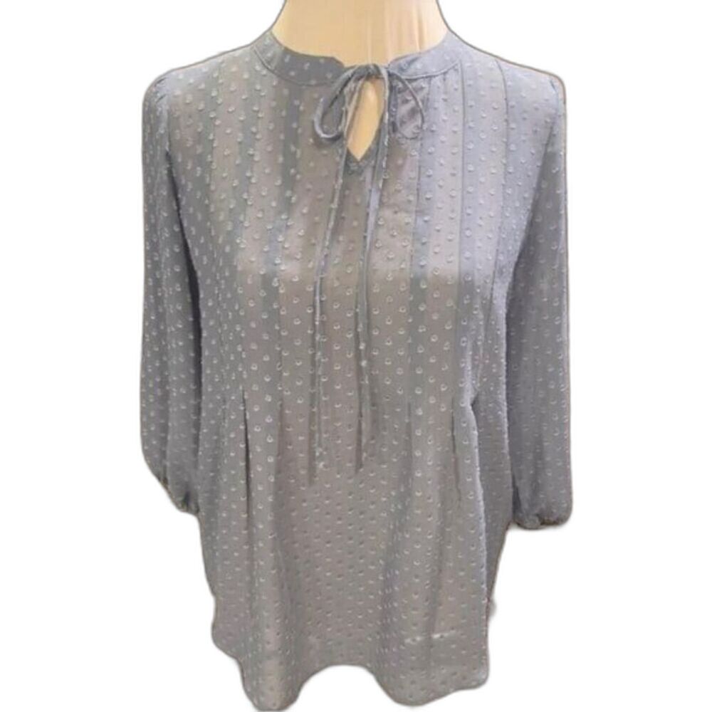 4/$35 Charming Charlie Shear Gray Blouse sz S - Picture 2 of 5